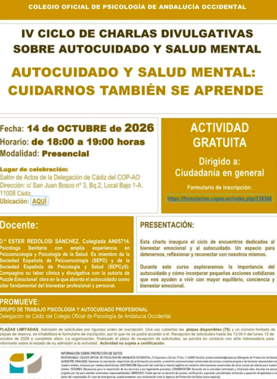 Nuevos talleres de autocuidado Ester Redolosi